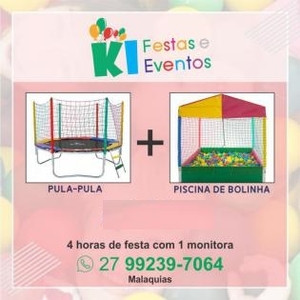 kit promocinal cama elastica e piscina de bolinhas por apenas R$ 180,00