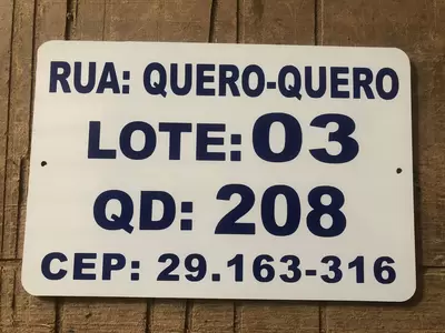 Placa de Endereço 30x20 cm
