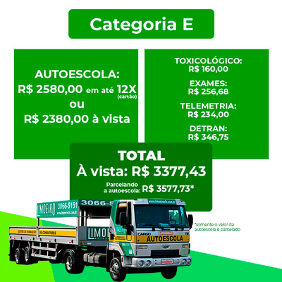 Carteira de Carreta - CNH E