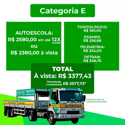 Carteira de Carreta - CNH E