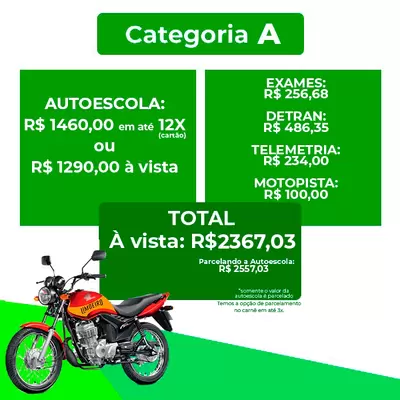 Carteira de Moto - CNH A