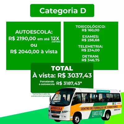 Carteira de Ônibus - CNH D