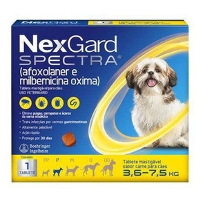 Antipulgas e Carrapatos Nex Gard Spectra para Cães de 3,6 a 7,5kg