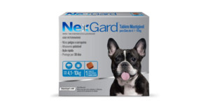 Antipulgas e Carrapatos NexGard para Cães de 4,1 a 10kg