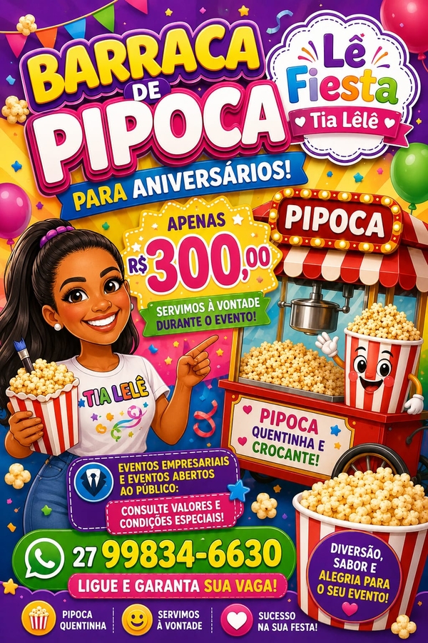 Aluguel de Barraca de Pipoca