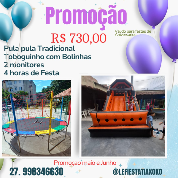 Aluguel de Pula Pula e Toboguinho com Bolinhas 