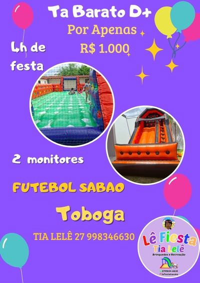 Aluguel de Futebol de Sabão + Tobogã