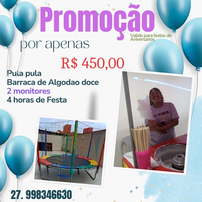 Aluguel de Pula Pula + Barraca de Algodão Doce