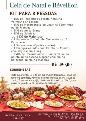Ceia de Natal para 8 pessoas