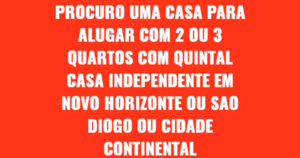 Quero alugar casa